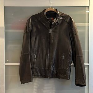 Men’s Hugo Boss Genuine Leather Bomber Jacket_Size 40r (medium)